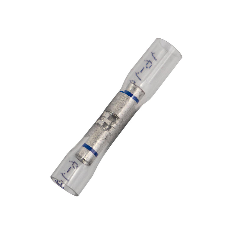 #16-14 Clear with Blue Stripe Crystal Seal Butt Connectors 16-14 Awg Window Butt Connectors, 16 to14 Gauge