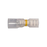 #12-10 Clear with Yellow Stripe Female Disconnect Crystal Seal Fully-Insulated Awg Banded, 10 & 12 Gauge, 0.032" Thick