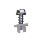 #14x3/4" Slotted Hex Head Flange Washer License Plate Screw & Nut Kit, Type A/AB, 1/2" Washer, Zinc, 0.625" Head Size