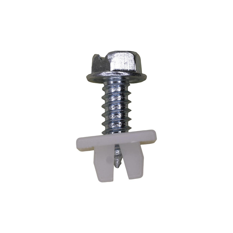 #14x3/4" Slotted Hex Head Flange Washer License Plate Screw & Nut Kit, Type A/AB, 1/2" Washer, Zinc, 0.625" Head Size