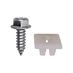 #14x3/4" Slotted Hex Head Flange Washer License Plate Screw & Nut Kit, Type A/AB, 1/2" Washer, Zinc, 0.625" Head Size
