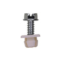 #14x3/4" Slotted Hex Head Flange Washer License Plate Screw & Nut Kit, Type A/AB, 1/2" Washer, Zinc, 0.600" Head Size
