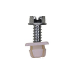 #14x3/4" Slotted Hex Head Flange Washer License Plate Screw & Nut Kit, Type A/AB, 1/2" Washer, Zinc, 0.600" Head Size