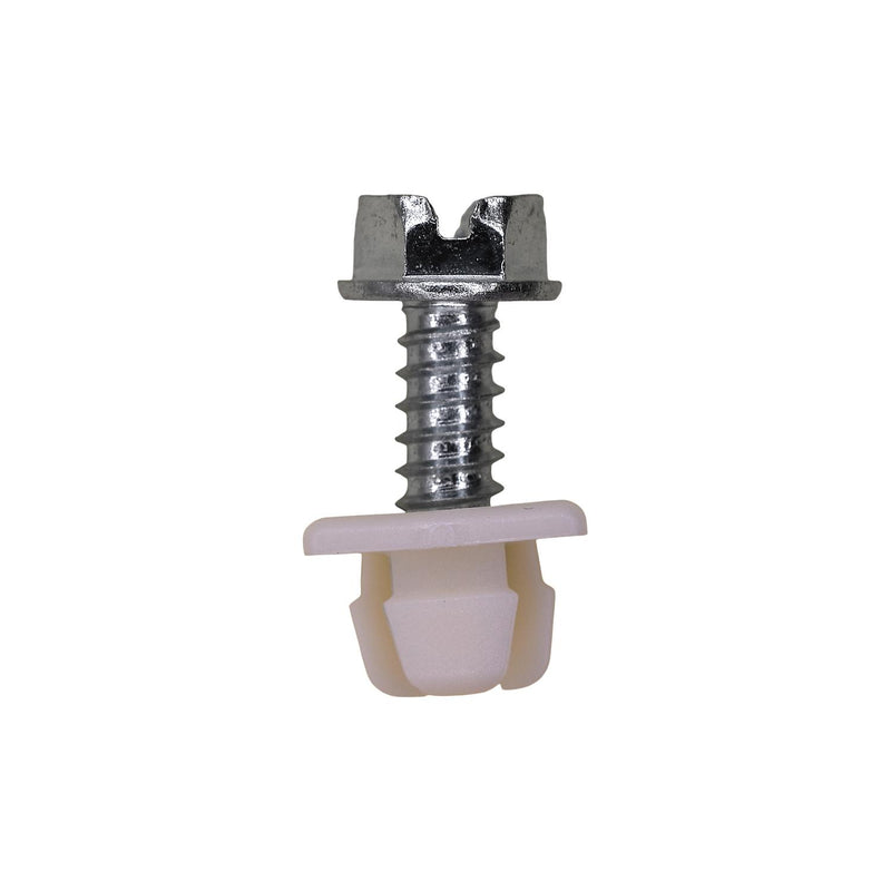 #14x3/4" Slotted Hex Head Flange Washer License Plate Screw & Nut Kit, Type A/AB, 1/2" Washer, Zinc, 0.600" Head Size