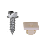#14x3/4" Slotted Hex Head Flange Washer License Plate Screw & Nut Kit, Type A/AB, 1/2" Washer, Zinc, 0.600" Head Size