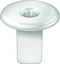 M6.3 White Nylon Body Molding Screw Grommet, 8mmx8mm Square Hole, 18mm Head