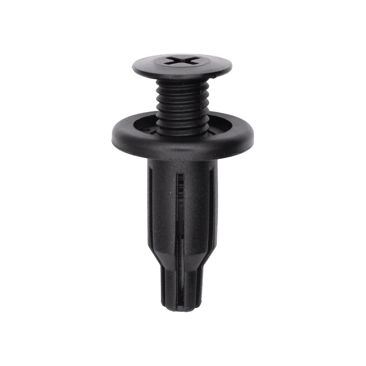 10mmx25mm Black Nylon Screw-Type Front & Rear Bumper Retainer with Closed End, 20mm Head