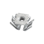 M6-1.0 Silver Door Panel Extruded Nut, Panel 0.7mm-1.5mm, Zinc