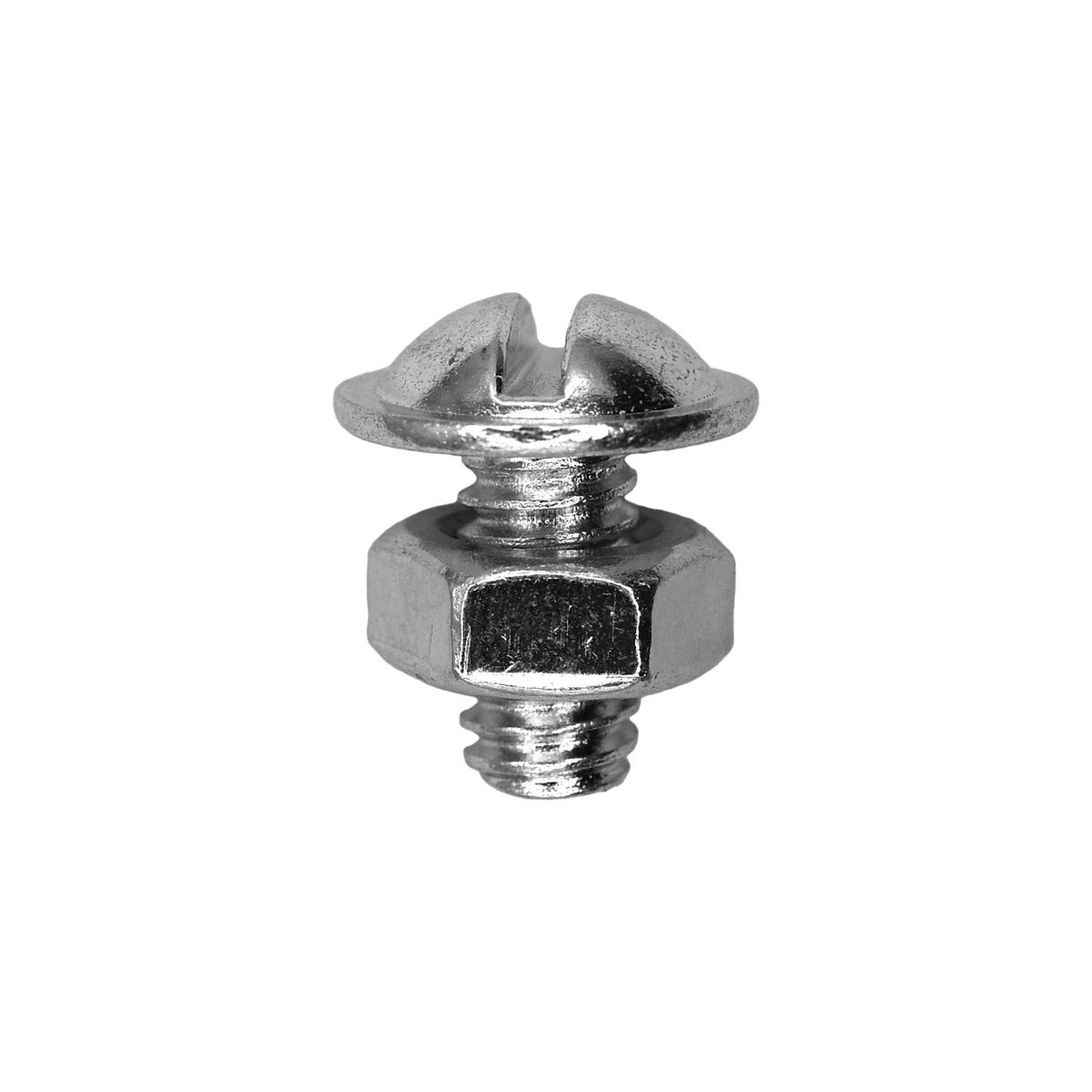 1/4"-20x9/16" Slotted Truss Head Round Washer License Plate Screw with Hex Nut, 1/2" Washer, Zinc