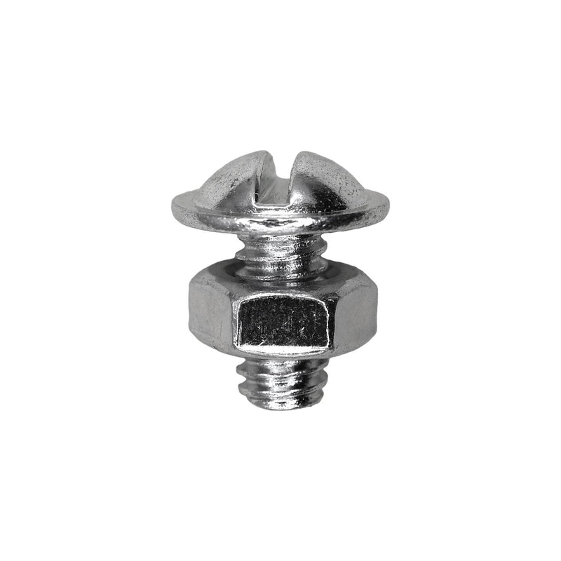 1/4"-20x9/16" Slotted Truss Head Round Washer License Plate Screw with Hex Nut, 1/2" Washer, Zinc