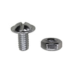 1/4"-20x9/16" Slotted Truss Head Round Washer License Plate Screw with Hex Nut, 1/2" Washer, Zinc