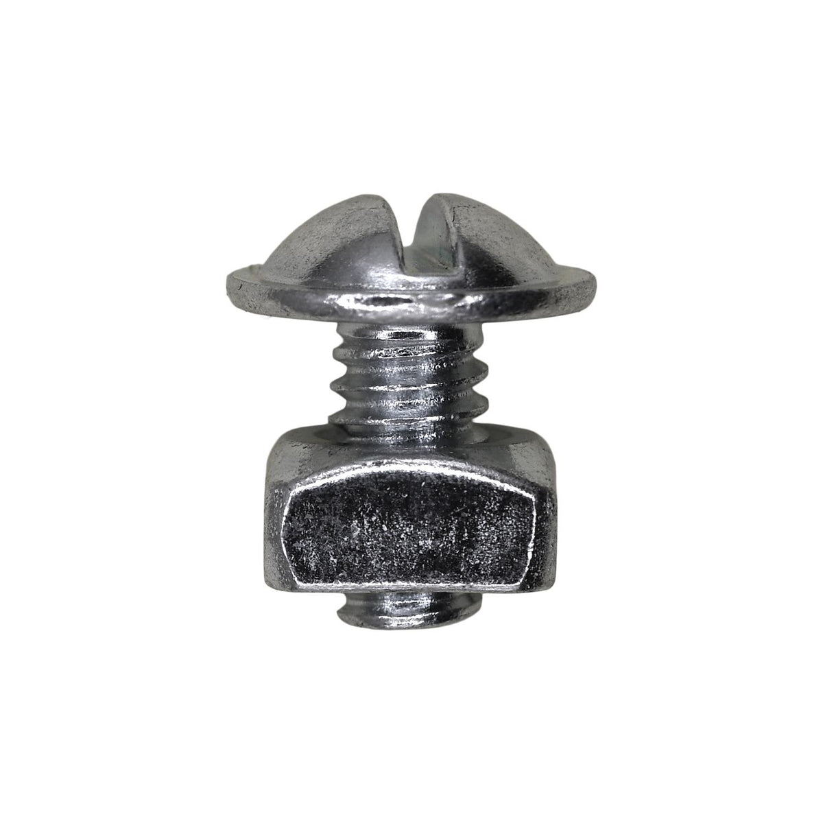 1/4"-20x9/16" Slotted Truss Head Round Washer License Plate Screw with Square Nut, 1/2" Washer, Zinc