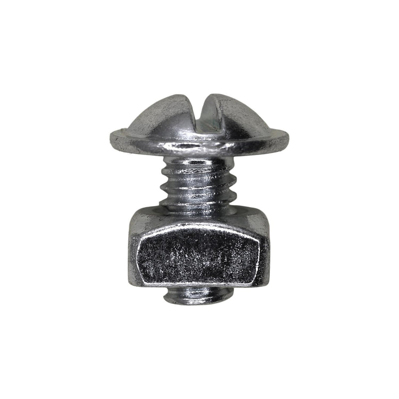 1/4"-20x9/16" Slotted Truss Head Round Washer License Plate Screw with Square Nut, 1/2" Washer, Zinc