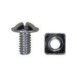 1/4"-20x9/16" Slotted Truss Head Round Washer License Plate Screw with Square Nut, 1/2" Washer, Zinc