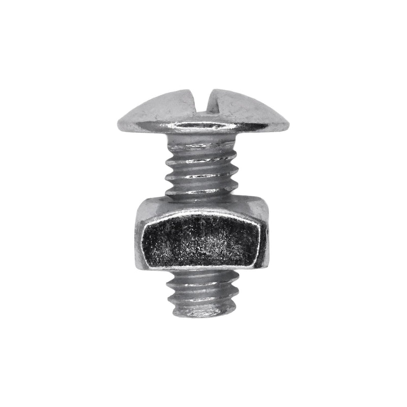 1/4"-20x9/16" Slotted Truss Head License Plate Screw with Square Nut, Zinc