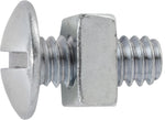 1/4"-20x9/16" Slotted Truss Head License Plate Screw with Square Nut, Zinc
