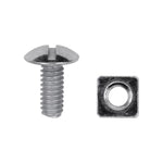 1/4"-20x9/16" Slotted Truss Head License Plate Screw with Square Nut, Zinc