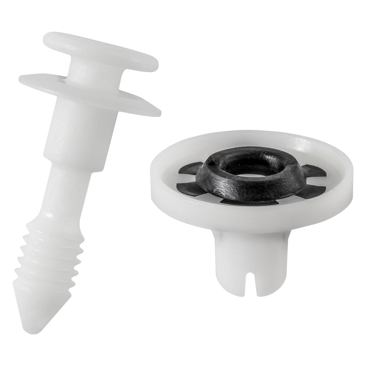 9mmx26mm White Nylon Retainer & Grommet Set Door Panel, 16mm Head