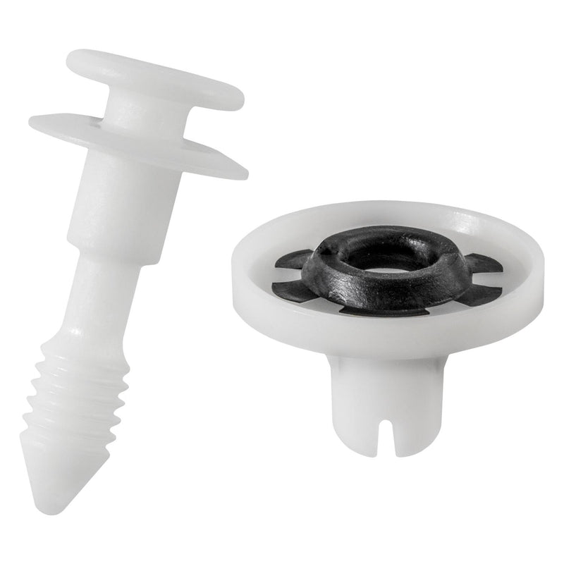 9mmx26mm White Nylon Retainer & Grommet Set Door Panel, 16mm Head