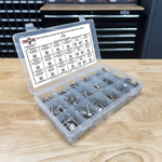 Assortment Kit #585 (465Pcs.) Stainless Steel Hex Cap Screws, Hex Nuts, Flat Washers & Lock Washers