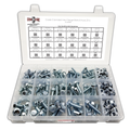 Assortment Kit #588 (231Pcs.) Grade 5 Serrated Flange Screws & Hardened Serrated Flange Nuts - Zinc Plated
