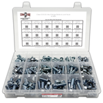 Assortment Kit #589 (224Pcs.) JIS Grade 10.9 Metric Flange Screws & Class 10 Serrated Flange Nuts - Zinc Plated