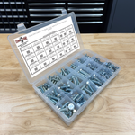 Assortment Kit #593 (465Pcs.) Metric Class 8.8 Hex Cap Screws Bolts Nuts Washers w/ 18 Hole Plastic Bin