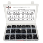 Assortment Kit #595 (716Pcs.)  Small Alloy Socket Head Cap Screws Black Oxide #6 #8 #10