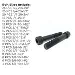 Assortment Kit #596 (239Pcs.)  Alloy Socket Head Cap Screws Black Oxide 1/4 5/16 3/8