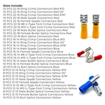 Assortment Kit #599 (362Pcs.) PVC/Vinyl Electrical Terminals w/ 18 Hole Plastic Bin