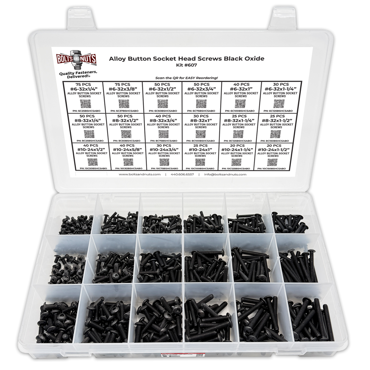 Button Socket Part Assortment Kit #607 (716Pcs.) Small Alloy Button Socket Head Cap Screw ...