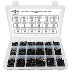 Assortment Kit #607 (716Pcs.)  Small Alloy Button Socket Head Cap Screws Black Oxide #6 #8 #10