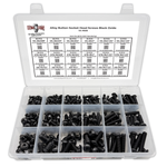 Assortment Kit #608 (239Pcs.)  Alloy Button Socket Head Cap Screws Black Oxide 1/4 5/16 3/8
