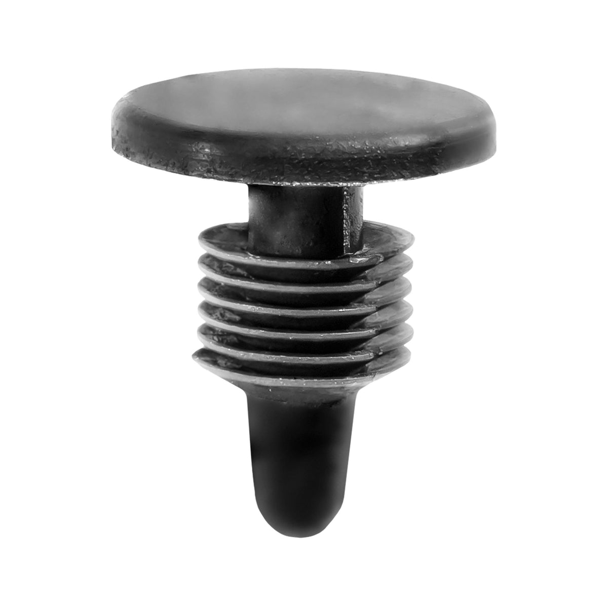 6.35mmx13.3mm Black Nylon Single Head Dash & Cowl Panel Christmas Tree Retainer, 12.4mm Head