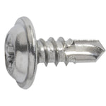#8x7/16" Phillips Truss Head Washer T.S with Tek Point, Type 2 Self-Drilling Tek, 3/8" Washer, Chrome