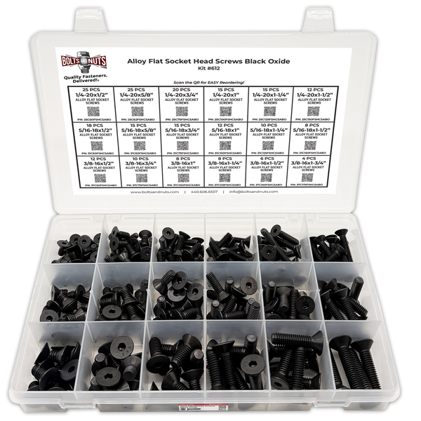 Assortment Kit #612 (239Pcs.) Alloy Flat Socket Head Cap Screws