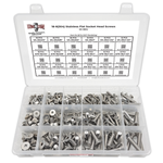 Assortment Kit #614 (239Pcs.) Inch 18-8 Stainless Steel Flat Socket Cap Screws 1/4  5/16  3/8