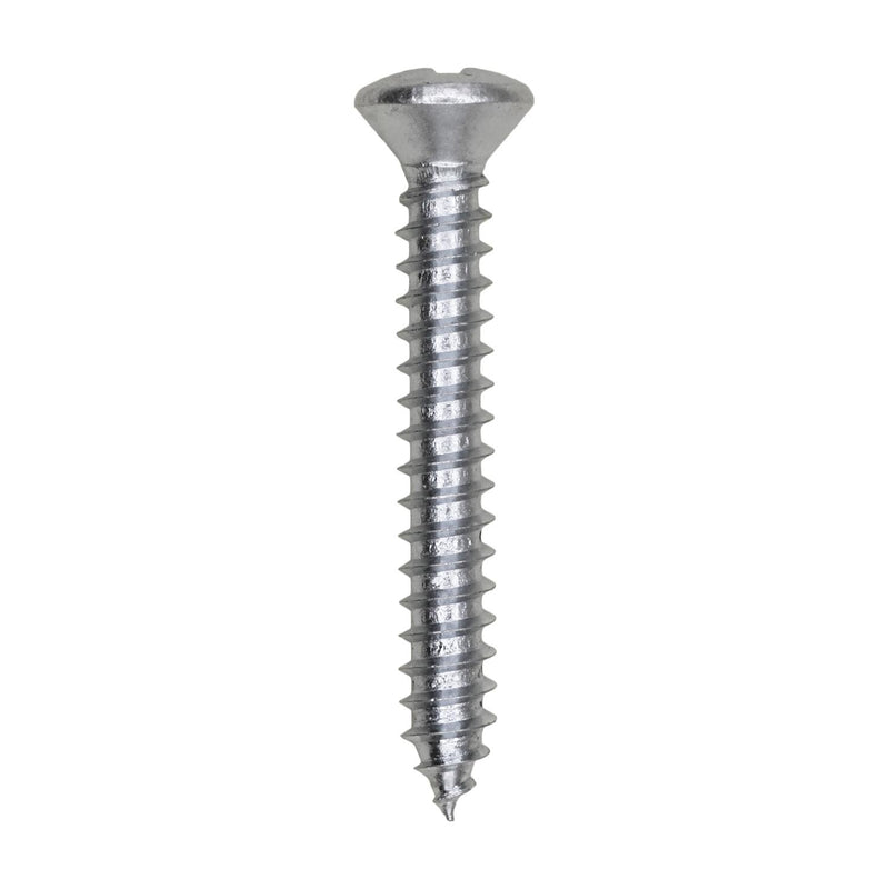 #8x1-1/4" Phillips Oval Head Tapping Screw, Type A/AB, Zinc, Standard
