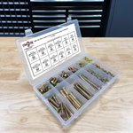 Assortment Kit #622 (220Pcs.) 3/8"-24 FINE Thread Grade 8 Hex Cap Screws, Grade 8 Hex & Nylon Nuts, Grade 8 Flat & Lock Washers - Zinc Yellow