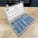 Assortment Kit #627 (220Pcs.) 3/8"-16 Grade 5 Hex Cap Screws, Grade 5 Hex & Nylon Nuts, Flat & Lock Washers - Zinc Plated
