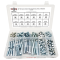 Assortment Kit #627 (220Pcs.) 3/8"-16 Grade 5 Hex Cap Screws, Grade 5 Hex & Nylon Nuts, Flat & Lock Washers - Zinc Plated