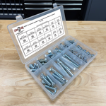 Assortment Kit #628 (136Pcs.) 7/16"-14 Grade 5 Hex Cap Screws, Grade 5 Hex & Nylon Nuts, Flat & Lock Washers - Zinc Plated