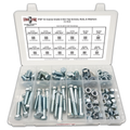 Assortment Kit #628 (136Pcs.) 7/16"-14 Grade 5 Hex Cap Screws, Grade 5 Hex & Nylon Nuts, Flat & Lock Washers - Zinc Plated