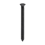 #10x2" Phillips Oval Head Tapping Screw, Type A/AB, Black Oxide