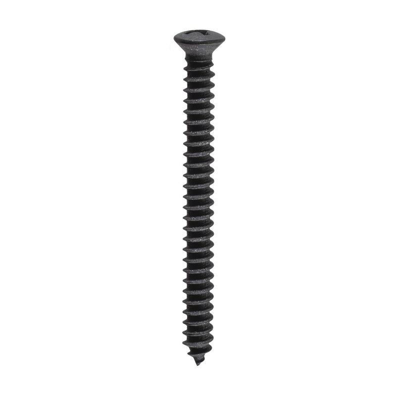 #10x2" Phillips Oval Head Tapping Screw, Type A/AB, Black Oxide