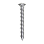 #8x1-1/2" Phillips Oval Head Tapping Screw, Type A/AB, Zinc, Standard