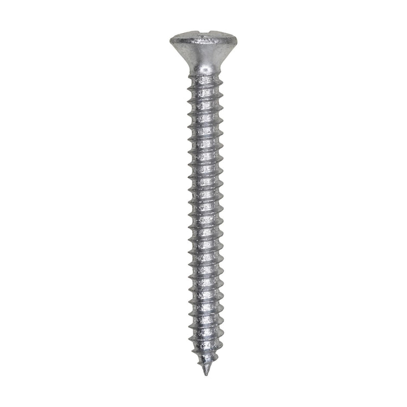 #8x1-1/2" Phillips Oval Head Tapping Screw, Type A/AB, Zinc, Standard
