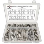 Assortment Kit #635 (421Pcs.) 1/4"-20, 18-8 (304) Stainless Steel Hex Cap Screws, Hex & Nylon Nuts, Flat & Lock Washers