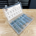 Assortment Kit #640 (421Pcs.) M6-1.0 Class 10.9 Hex Cap Screws, Hex & Nylon Nuts, Flat & Lock Washers - Zinc Plated