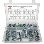 Assortment Kit #641 (324Pcs.) M8-1.25 Class 10.9 Hex Cap Screws, Hex & Nylon Nuts, Flat & Lock Washers - Zinc Plated